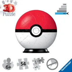 Ravensburger Pokemon Pokeball 54 Piece 3D Jigsaw Puzzle